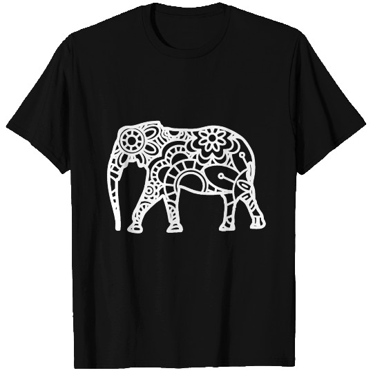 Elephant Zentangle Mandala Mantra Pattern Gift T Shirts