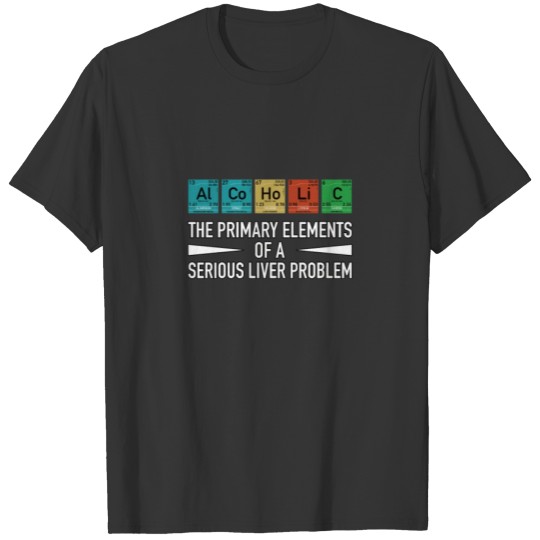 Nerd Geek funny alcoholic Elements T-shirt