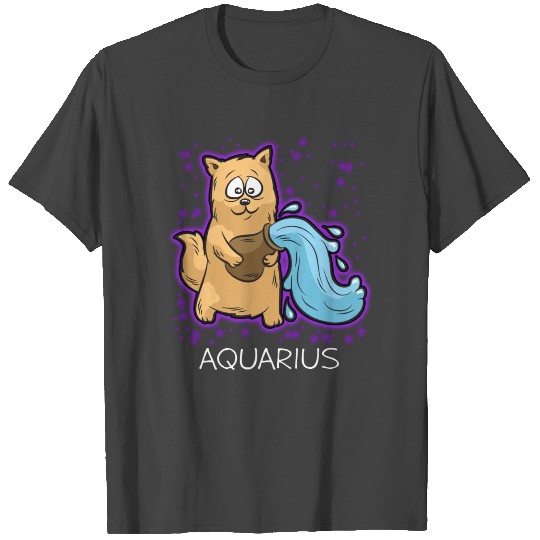 AQUARIUS Zodiac Sign Funny Cartoon Comic Humor T Shirts