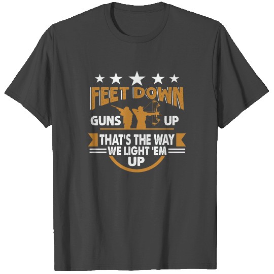 Feet Down Guns Up Funny Duck Hunting T Shirts