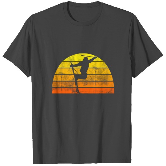 skiing boards sunrise snow winter T Shirts