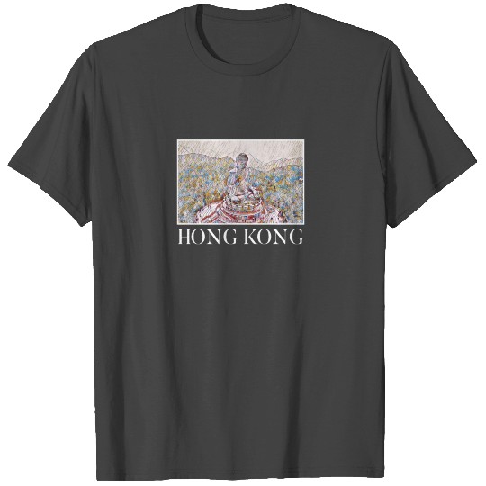 Hong Kong City Skyline Art Sights Landmark T Shirts