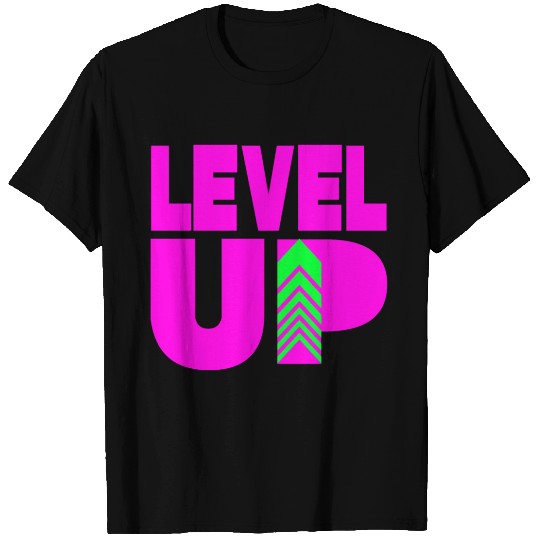 Level Up Neon Pink T Shirts
