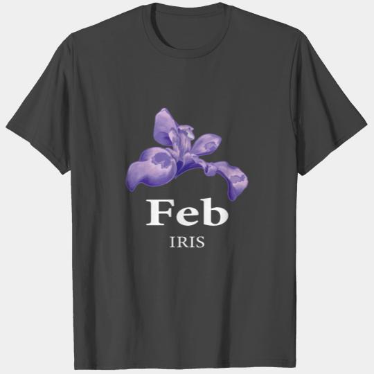 February Iris Aquarius And Birth Flower Fan Gift T Shirts