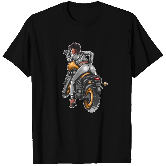 Black Girl Magic Motorcycle Biker Chick Melanin Qu T Shirts