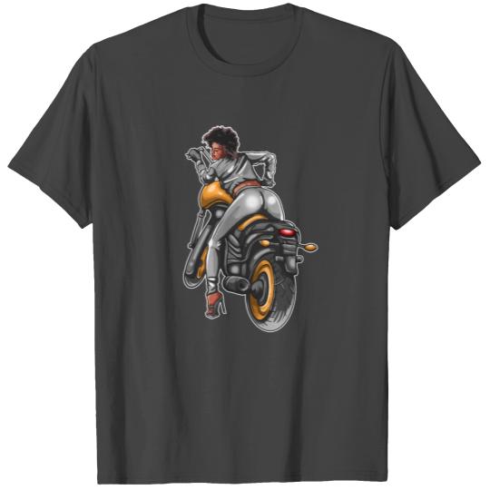 Black Girl Magic Motorcycle Biker Chick Melanin Qu T Shirts