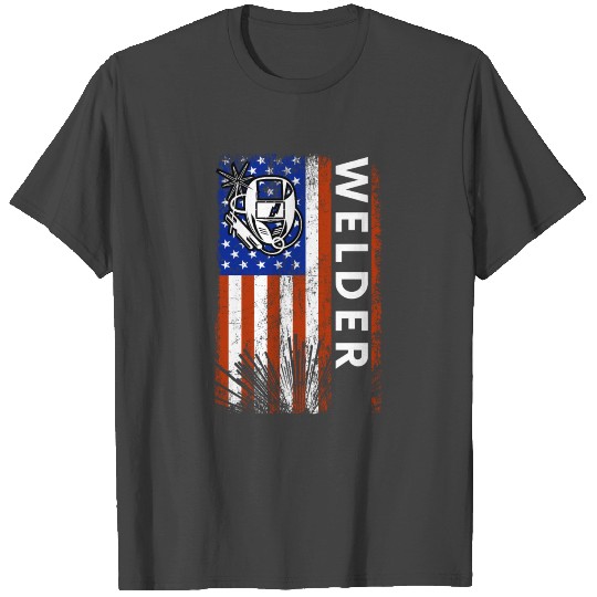 Retro Patriotic Welder Stars and Stripes T Shirts