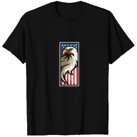 American Flag and Bald eagle Emblem - T Shirts