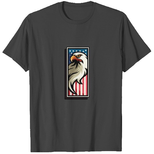 American Flag and Bald eagle Emblem - T Shirts