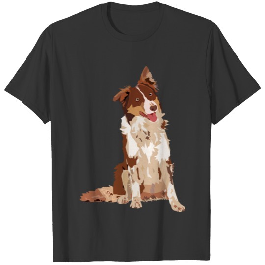 Brown Border Collie Happy Dog T Shirts
