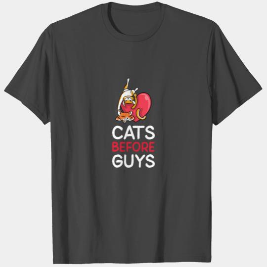 Cat T Shirts Cats Before Guys Humor Graphic Cat Mom