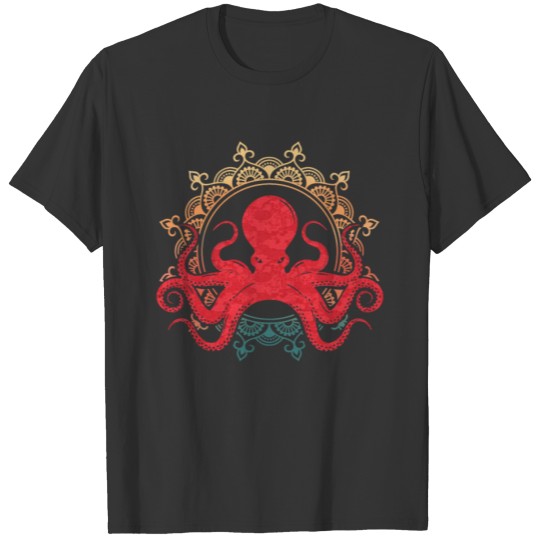 Vintage Octopus Gift Print Retro Octopi Lover Tee T-shirt