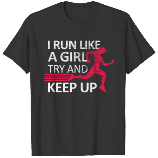 running jogging sport girl woman vintage T Shirts