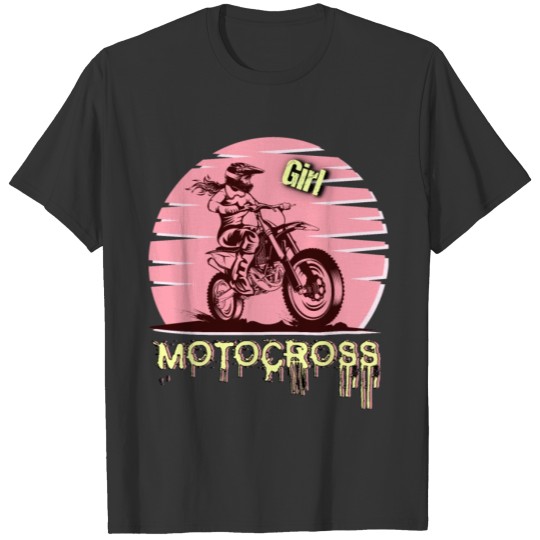 Motocross girl motorcycle T Shirts