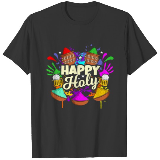 Happy Holi Festival Beer Holifarben Farbenfest T Shirts