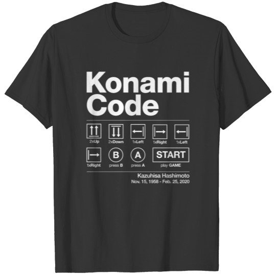 The Konami Code by Kazuhisa Hashimoto T-shirt