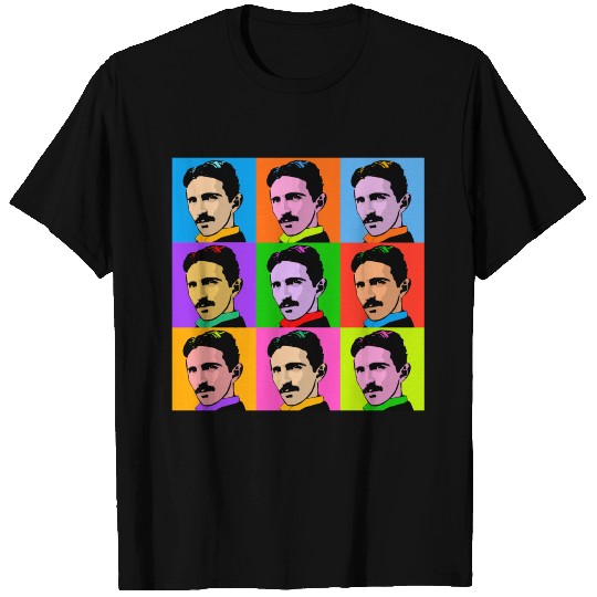 Nikola Tesla Pop Art Design T Shirts
