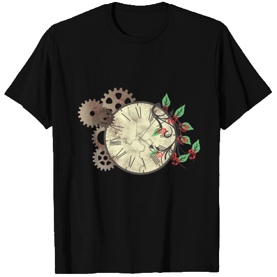 Clock with flowers, natural, plants T Shirts