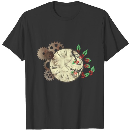Clock with flowers, natural, plants T Shirts