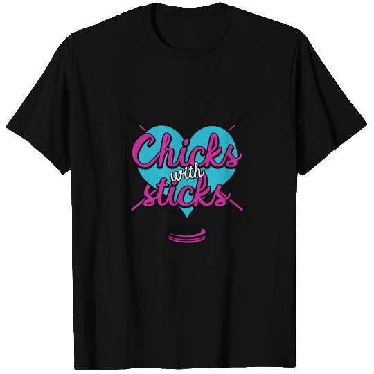 Ice Hockey Chicks With Sticks T Shirts