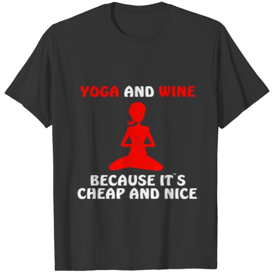 Yoga Wine Cheap Funny Saying Meditation T Shirts