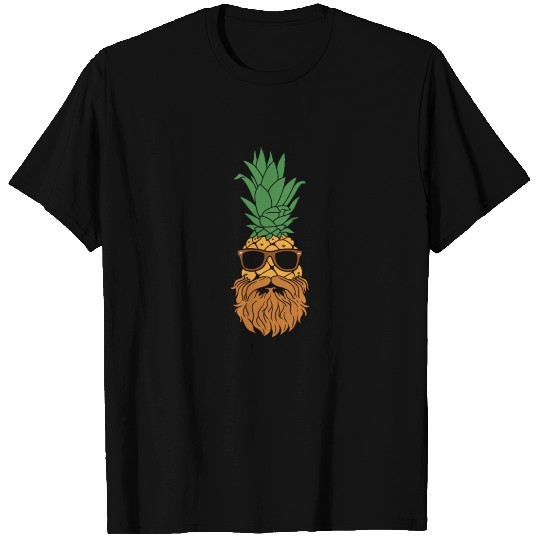 Pineapple Bearded Man Fruit Hawaii Mustache Gift T Shirts