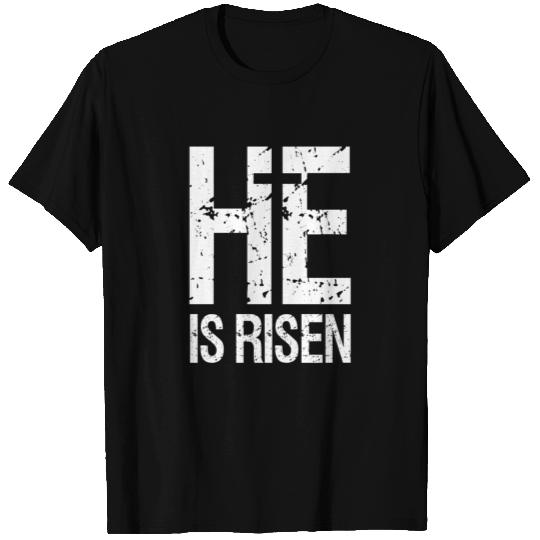 He Is Risen Jesus Easter Christian Cross T Shirts