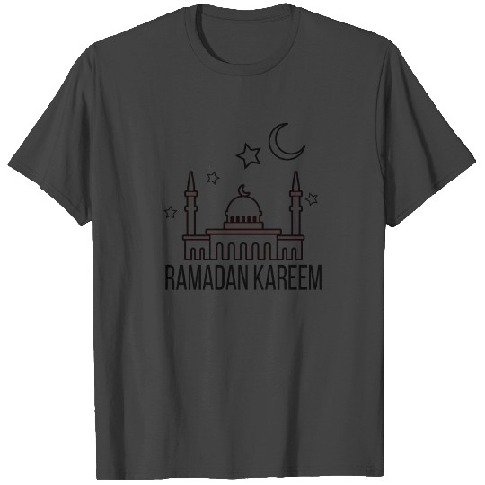 Outlined Mosque - Ramadan T Shirts