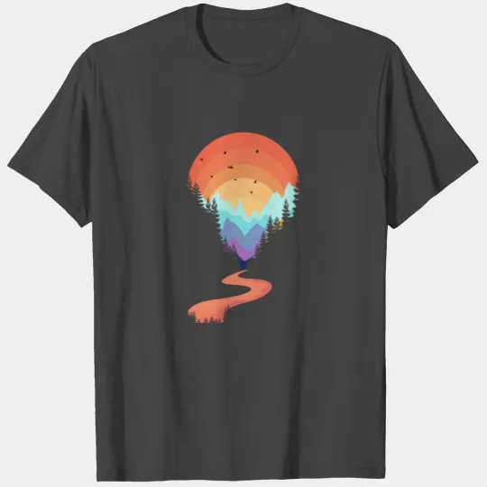Retro Vintage Forest Sunrise T Shirts