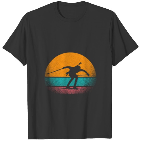 Vintage Biathlon Cross-Country skiing gift idea T-shirt
