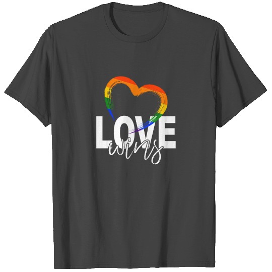 LGBT Love wins gay pride CSD Rainbow Heart T Shirts