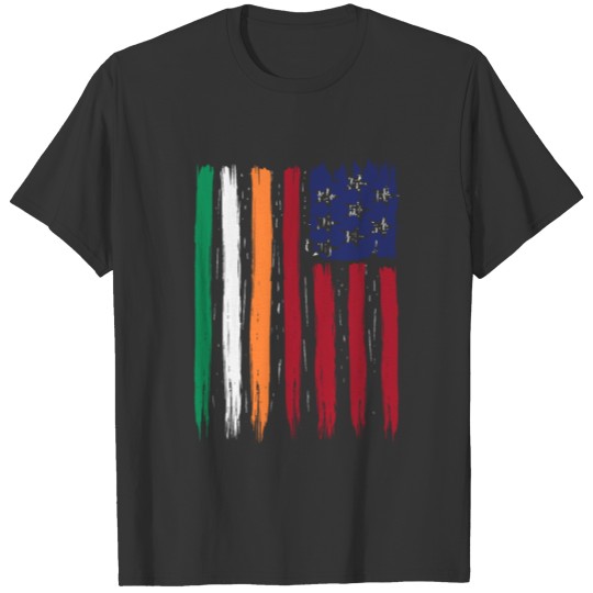 Irish American Flag St. Patrick's Day Brush Stroke T-shirt