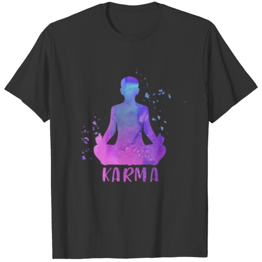 Funny Karma watercolor, Yoga & meditation Design T-shirt
