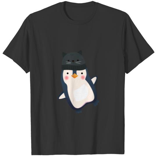 Penguin penguins cat cats chicks gift T Shirts
