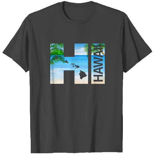 HI Hawaii Island Beach T Shirts