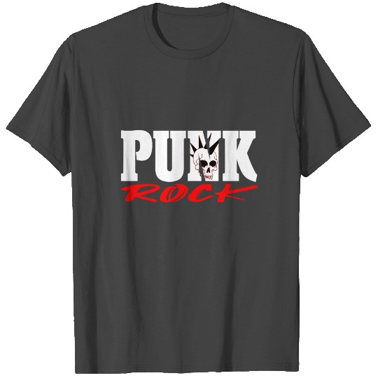 Punk Rock Skull Head Rocker Retro Punk Music Fan T Shirts