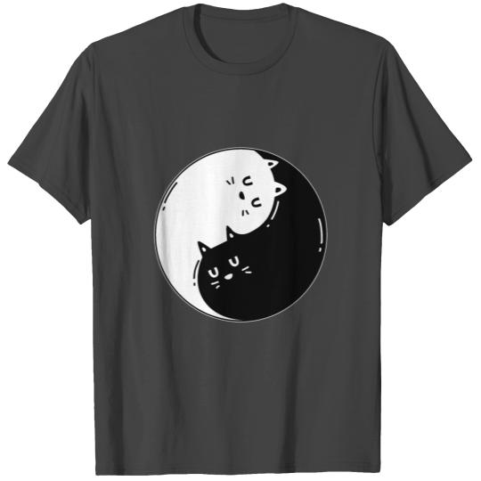 Ying Yang Cat T Shirts