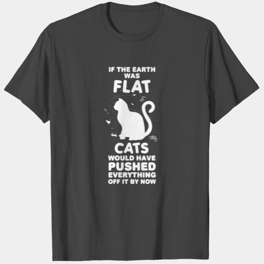 Flat Earth Cat Funny T Shirts