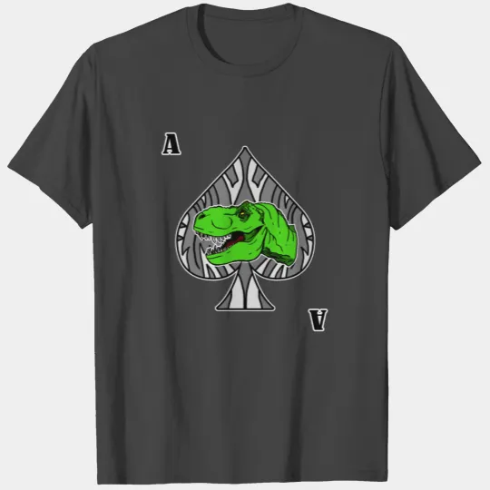 Dinosaur Poker Star Trex Ace of Spades, Skat, T Shirts