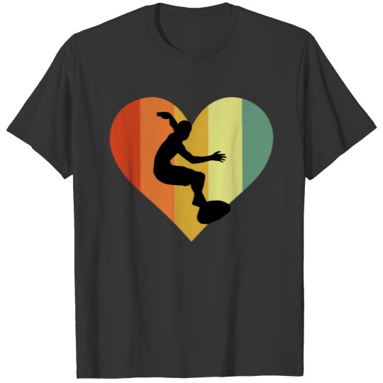 Vintage Surfing Heart Design T Shirts