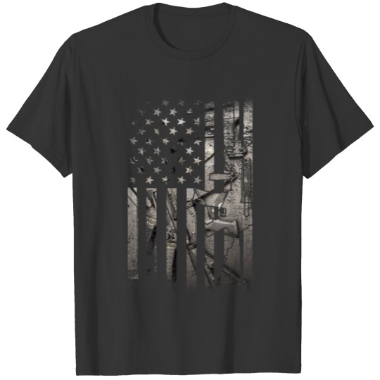 Distressed American Flag AR15 Gift for Gun Lover T-shirt