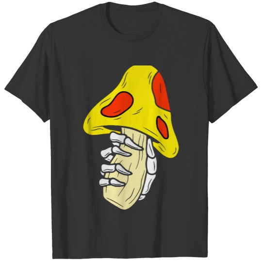 Mushroom And Hand Skull T-shirt