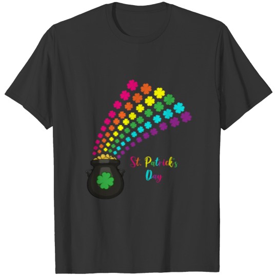 Rainbow Gold Pot Clover St. Patrick's Day Gift T Shirts