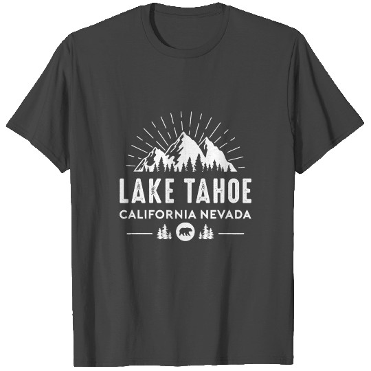 Lake Tahoe California Mountain Skiing Hiking Fishi T Shirts