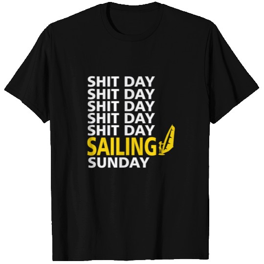 Sailing sunday sailor Funny Gift sailing boat T Shirts