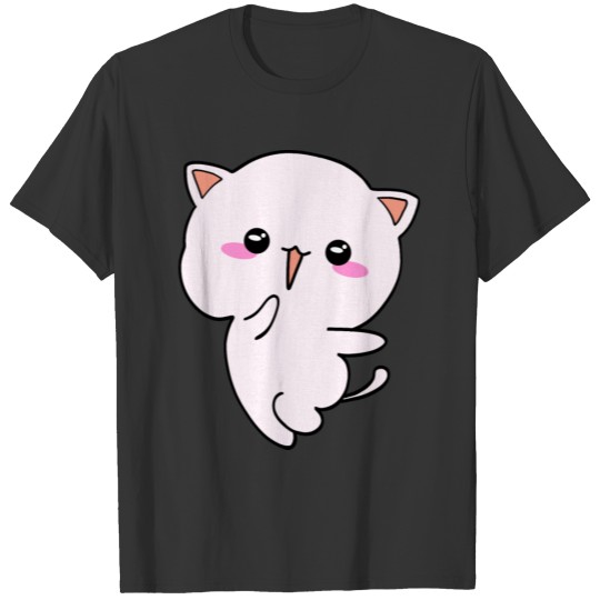 Cute happy Kawaii chibi little jumping baby kitten T-shirt