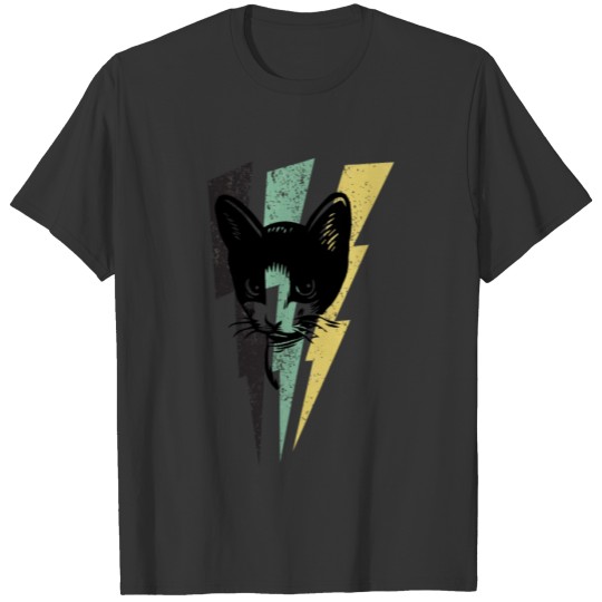 Retro Cat and Lightning T-shirt