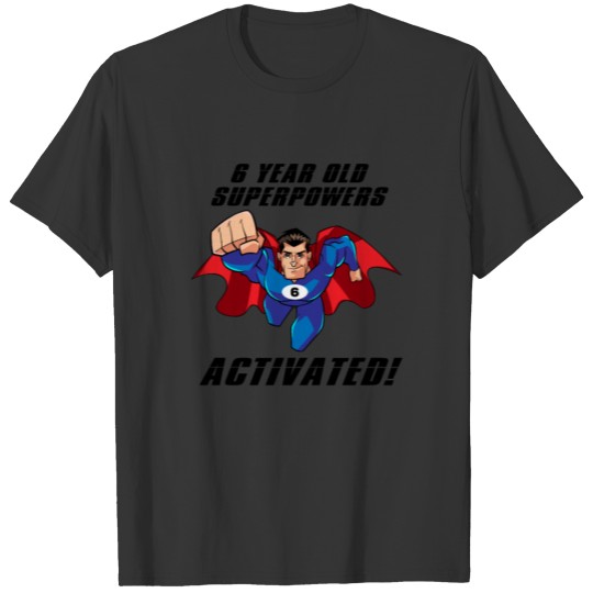 6 Year Old Funny Birthday Gift Present Superhero T-shirt