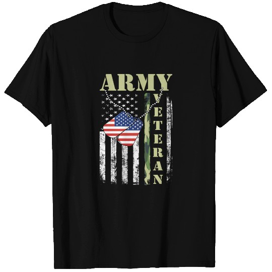 American Flag Camo Proud Us Army Veteran T Shirts