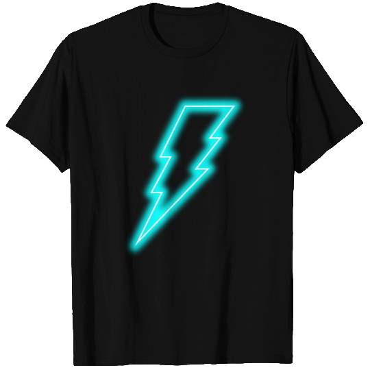 Neon Blue Lightning Bolt T Shirts
